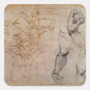 Adesivo Quadrado Esquema para o Teto das Capelas Sistinas, c.1508