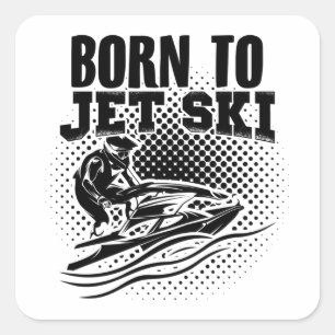 Adesivo Quadrado Esqui Jet  Autobarco Jet Boat Hobby Sea Gift Idea