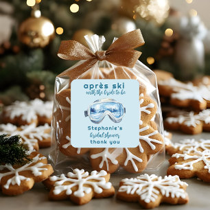 Adesivo Quadrado Esqui Pós-Esporte Inverno Aquarela Chá de Noiva Es