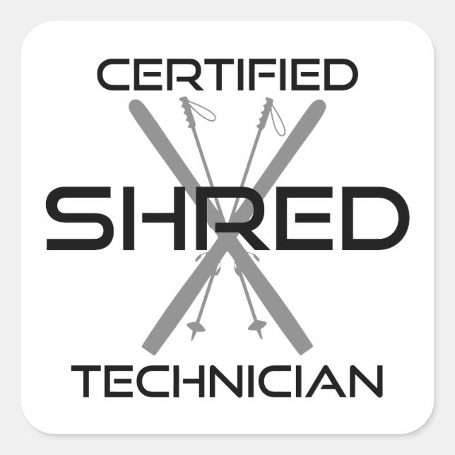 Adesivo Quadrado Esqui Técnico Compartilhado Certificado (Frente)