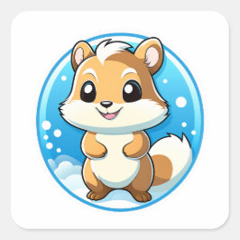 Adesivo Quadrado Esquilo animal adorável