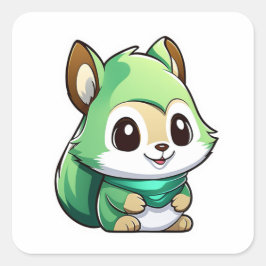 Adesivo Quadrado Esquilo animal adorável