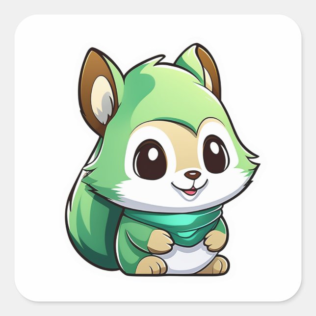 Adesivo Quadrado Esquilo animal adorável (Frente)