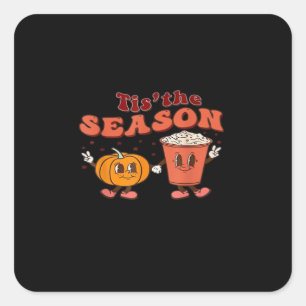 Adesivo Quadrado Esta É A Época De Halloween A Pumpkin De Outono