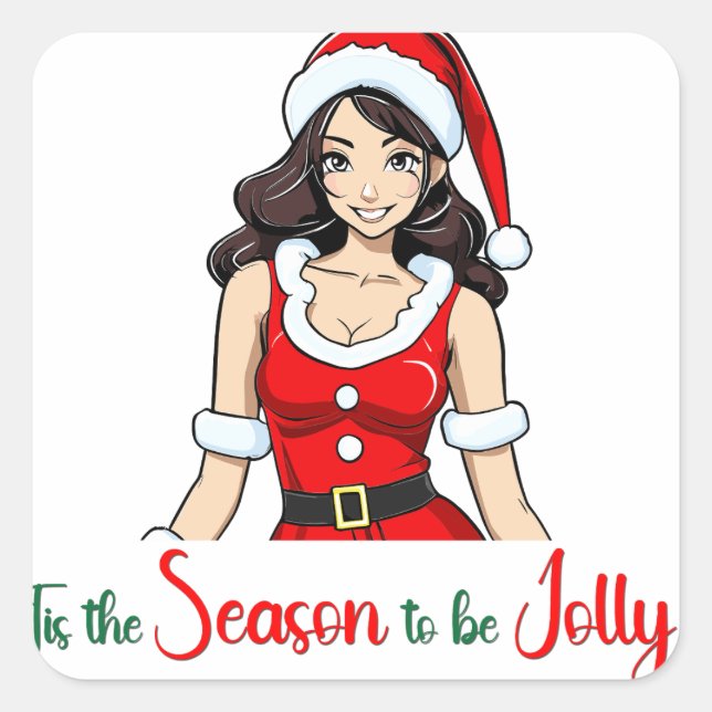 Adesivo Quadrado Esta é a estação para ser feliz Mulher (Frente)