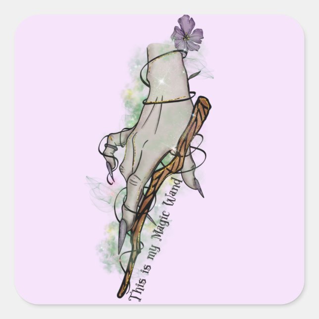 Adesivo Quadrado Esta É A Minha Varinha Mágica (Frente)