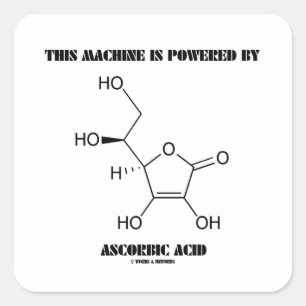 Adesivo Quadrado Esta máquina é psta pelo ácido ascórbico (Vit.