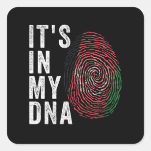 Adesivo Quadrado Está no meu DNA - a bandeira do Afeganistão