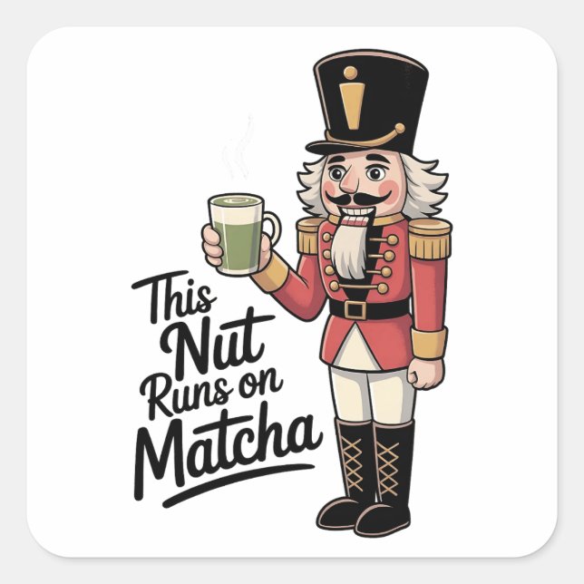 Adesivo Quadrado Esta Nut Está Correndo no Matcha Christmas Nutcrac (Frente)