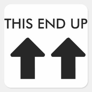 Adesivo Quadrado Esta seta para cima e para cima