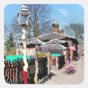 ADESIVO QUADRADO ESTAÇÃO DE COMBOIO ANTIGO