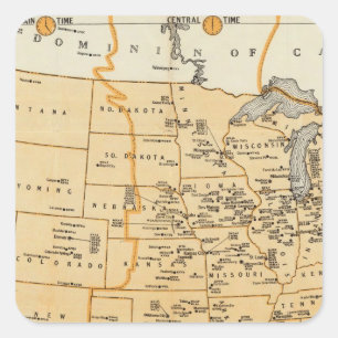 Adesivo Quadrado Estações De Radiodifusão Dos Estados Unidos