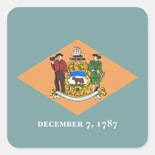Adesivo Quadrado Estado de Bandeira de Delaware