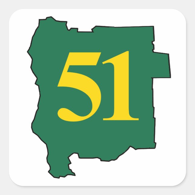 Adesivo Quadrado Estado de Jefferon 51 (Frente)