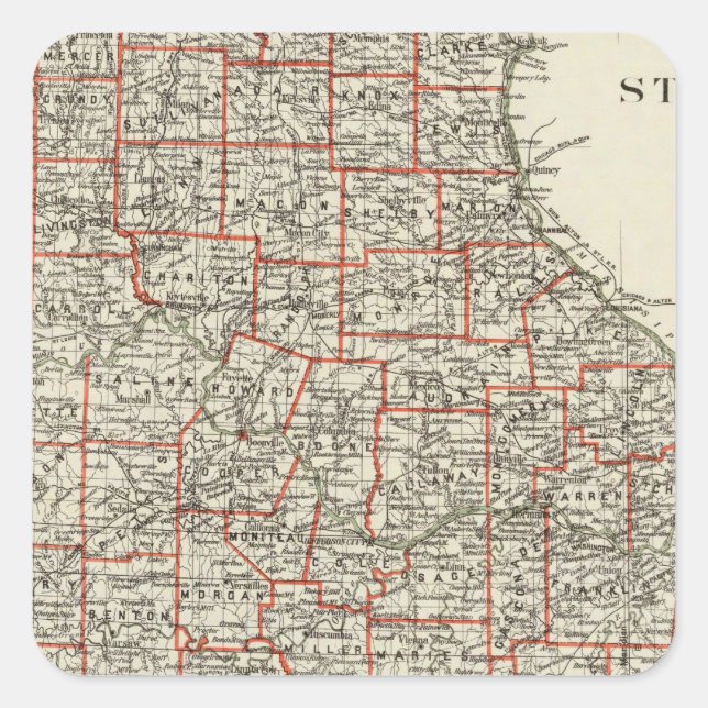 Adesivo Quadrado Estado do Missouri (Frente)