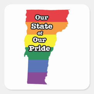Adesivo Quadrado Estado Orgulho gay Vermont