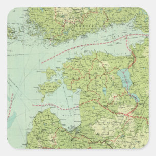 Adesivo Quadrado Estados Bálticos e Prússia Oriental