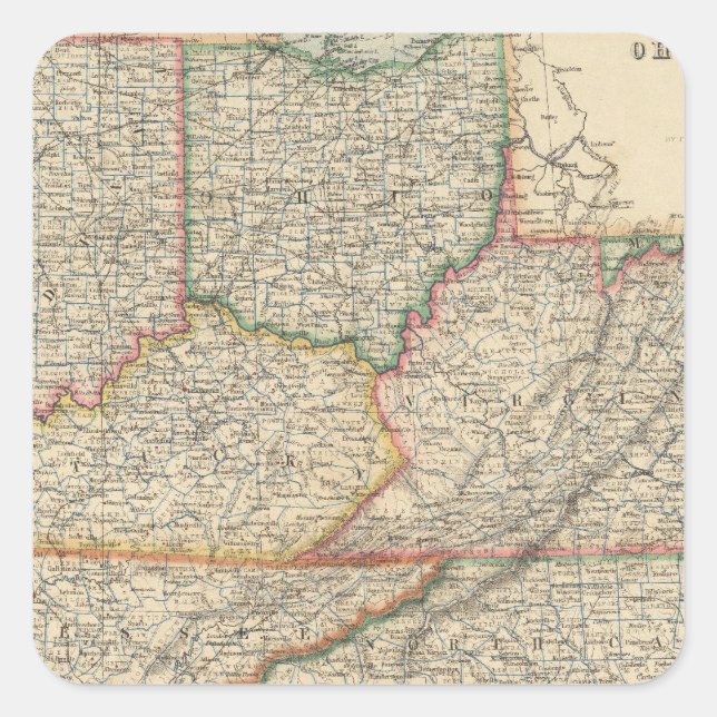 Adesivo Quadrado Estados de Delaware e Maryland (Frente)