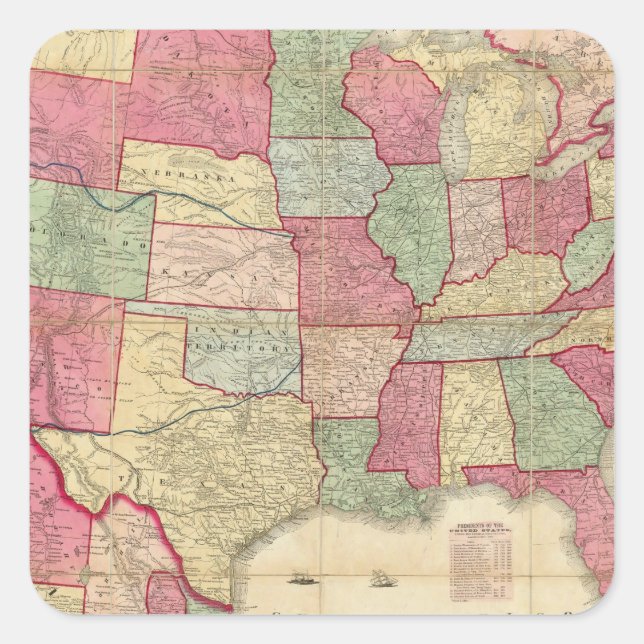 Adesivo Quadrado Estados Unidos Continentes Americanos (Frente)