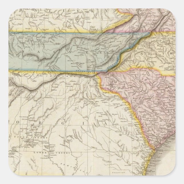 Adesivo Quadrado Estados Unidos da América, parte sul (Frente)