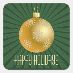 Adesivo Quadrado Estampas de Ornamento de Estrelas, Verdes