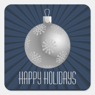 Adesivo Quadrado Estampas de Seringas de Estrelas, Azul Escuro