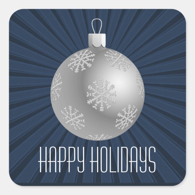 Adesivo Quadrado Estampas de Seringas de Estrelas, Azul Escuro (Frente)