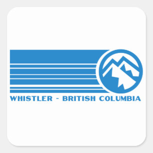 Adesivo Quadrado Estância de esqui do assobiador, Columbia