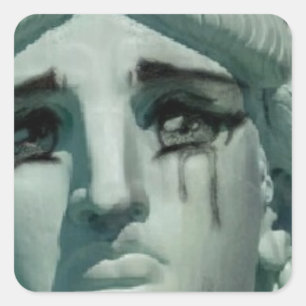 Adesivo Quadrado Estátua da liberdade de grito