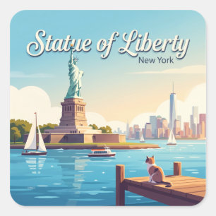 Adesivo Quadrado Estátua da Liberdade Nova York