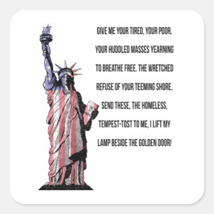 Adesivo Quadrado Estátua Da Liberdade O Novo Colosso