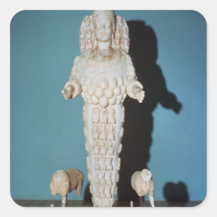 Adesivo Quadrado Estátua de Artemis com cães de caça, c.AD 135-7