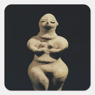 Adesivo Quadrado Estátua de uma deusa, 6o milênio BC