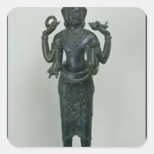 Adesivo Quadrado Estátua de Vishnu em seu formulário triplo de