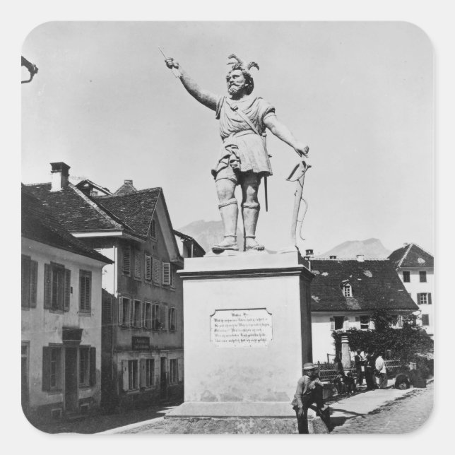 Adesivo Quadrado Estátua de William tell, c.1860-90 (Frente)