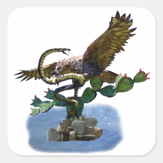 Adesivo Quadrado Estátua do casaco mexicano de armas (Frente)