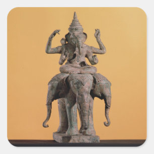 Adesivo Quadrado Estátua do deus Hindu Ganesh