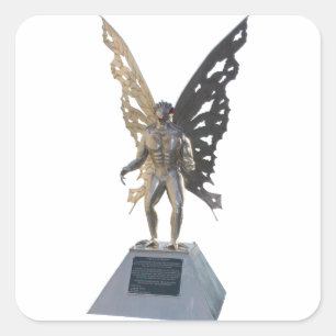 Adesivo Quadrado Estátua Mothman de Point Pleasant West Virginia