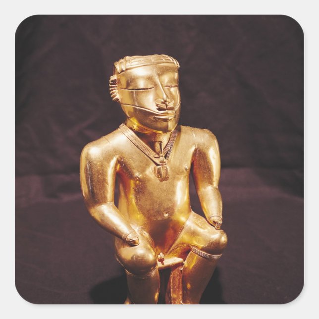 Adesivo Quadrado Estatueta de um homem sentado, Quimbaya (Frente)