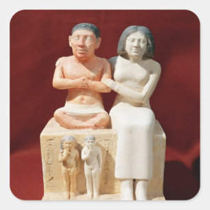 Adesivo Quadrado Estatueta do anão Seneb e de sua família