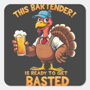 Adesivo Quadrado Este barman está pronto para ser morto
