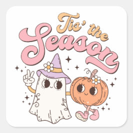 Adesivo Quadrado Este é o Dia de as Bruxas engraçado da temporada P
