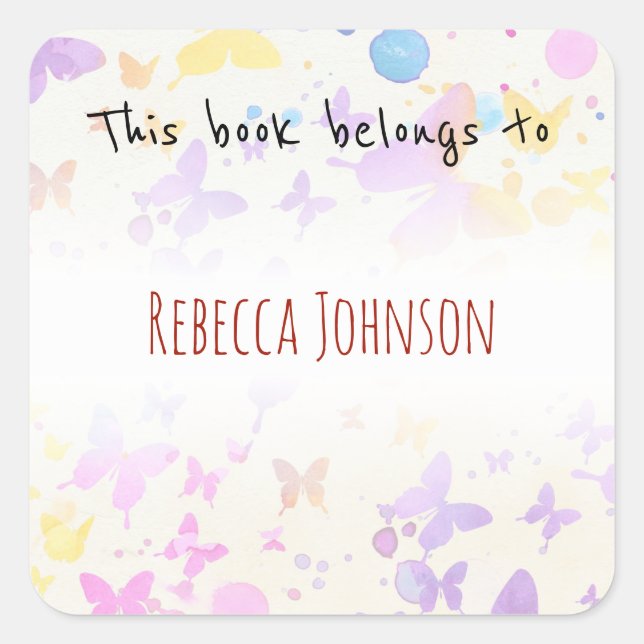 Adesivo Quadrado Este livro pertence a (Frente)