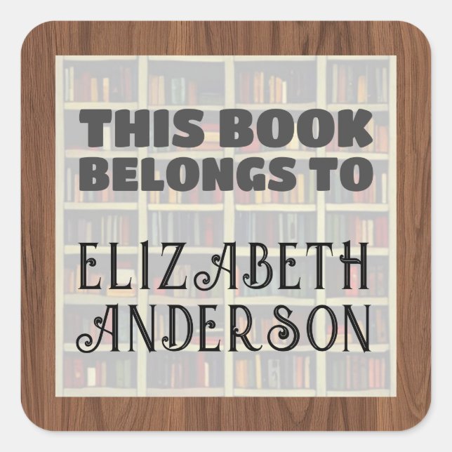 Adesivo Quadrado Este Livro Pertence A (Frente)