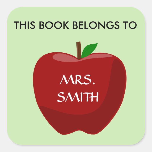 Adesivo Quadrado Este Livro Pertence A... (Frente)