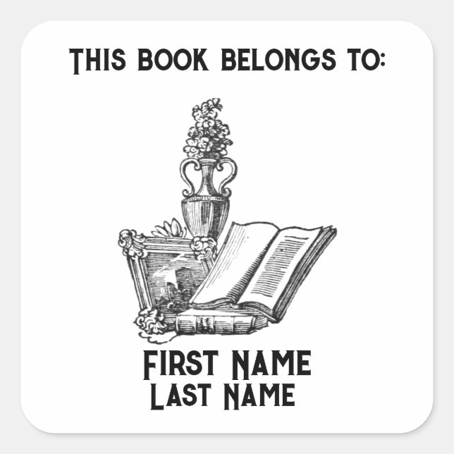 Adesivo Quadrado Este livro pertence a (Frente)
