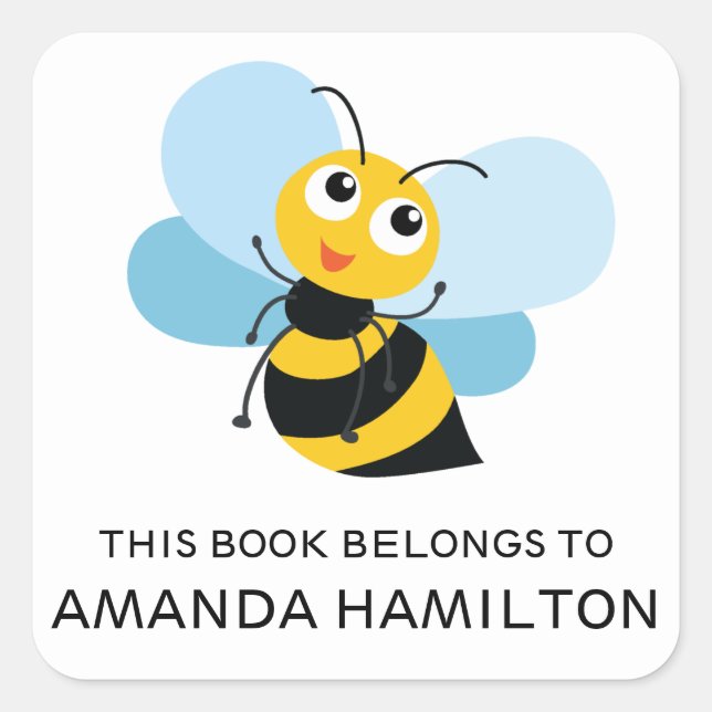 ADESIVO QUADRADO ESTE LIVRO PERTENCE A ABELHA AMARELA (Frente)