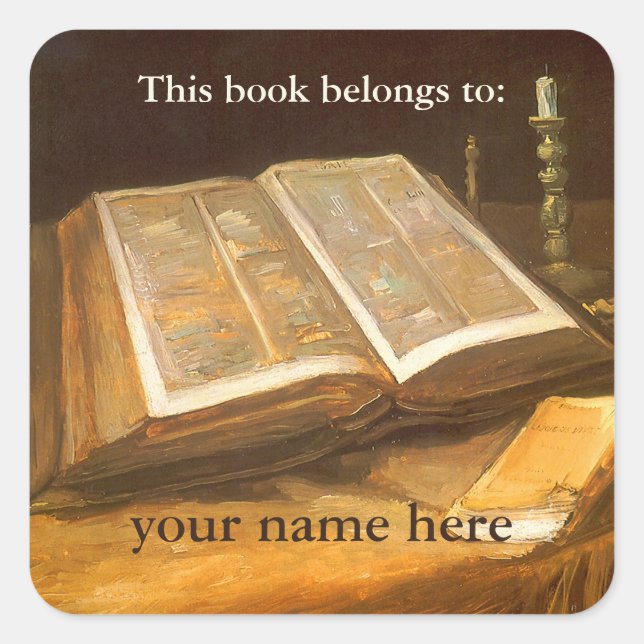 Adesivo Quadrado Este Livro Pertence A ... Livros de Arte Finas (Frente)