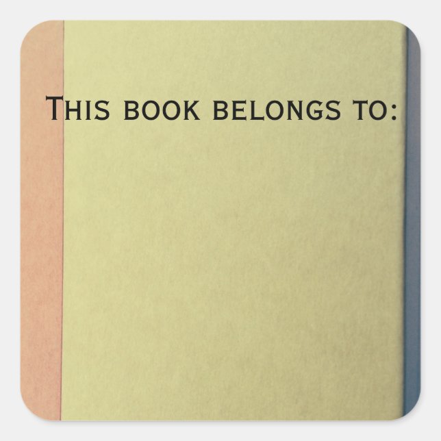 Adesivo Quadrado Este livro pertence a: rótulos de livros (Frente)