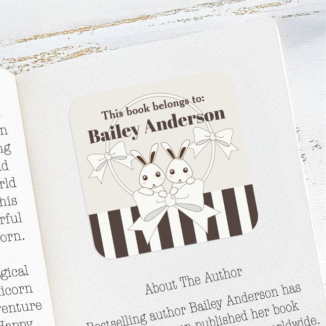 Adesivo Quadrado Este Livro Pertence Ao Livro De Crianças Bonitas (Criador carregado)